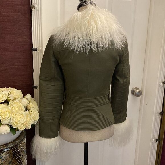 BCBG Maxazria Runway Olive real fur Jacket, XXS - Picture 13 of 16